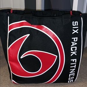 Six Pack Fitness Black and Red Camille Tote